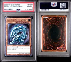 PSA 8 Blue-Eyes White Dragon Ultimate OP28-EN001 Yugioh! EURO Yu-Gi-Oh - Image 1