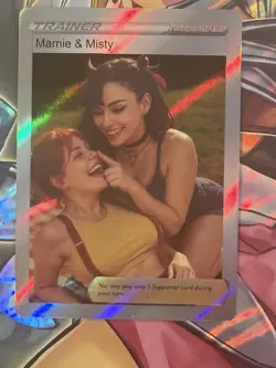 Pokemon Marnie & Misty Anime Waifu Custom DIY Trainer Art Pokemon card - Image 1