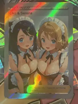 Pokemon Liko & Serena Anime Waifu Custom DIY Trainer Art Sexy Pokemon card - Image 2