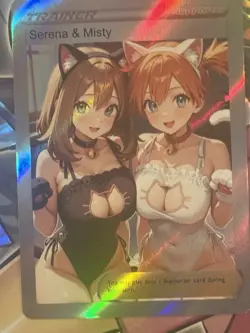Pokemon Misty & May Anime Waifu Custom DIY Trainer Art Pokemon card - Image 2
