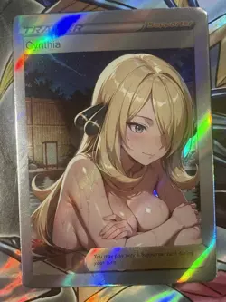 Pokemon Cynthia Anime Waifu Custom DIY Trainer Art Pokemon card - Image 1