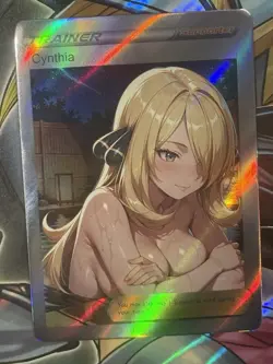 Pokemon Cynthia Anime Waifu Custom DIY Trainer Art Pokemon card - Image 2