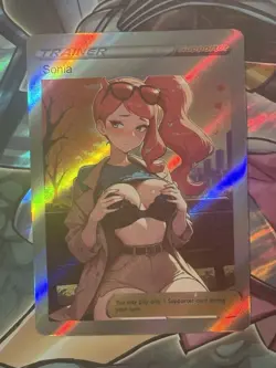 Pokemon Sonia Anime Waifu Custom DIY Trainer Art Pokemon card - Image 2