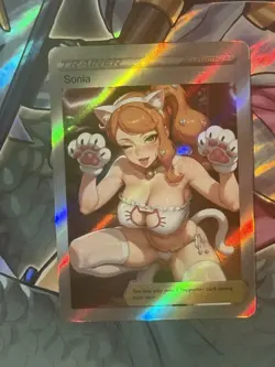 Pokemon Sonia Anime Waifu Custom DIY Trainer Art Pokemon card - Image 1