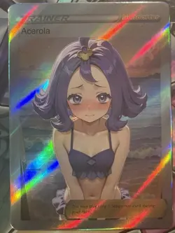 Pokemon Acerola Anime Waifu Custom DIY Trainer Art Pokemon card - Image 1