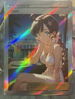 Pokemon Chloe Anime Waifu Custom DIY Trainer Art Pokemon card - Image 1