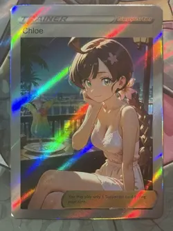 Pokemon Chloe Anime Waifu Custom DIY Trainer Art Pokemon card - Image 2