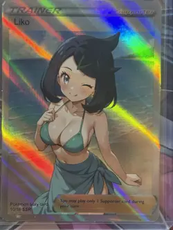 Pokemon Liko Anime Waifu Custom DIY Trainer Art Sexy Pokemon card - Image 2