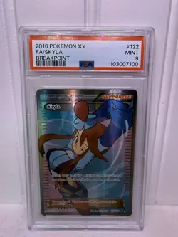 2016 Pokemon XY Breakpoint SKYLA Full Art #122 PSA 9 - Image 1