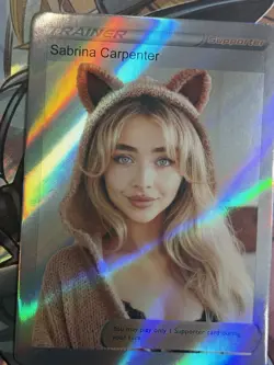 Pokemon Sabrina Carpenter Anime Waifu Custom DIY Trainer Art Pokemon card - Image 1