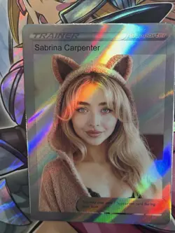 Pokemon Sabrina Carpenter Anime Waifu Custom DIY Trainer Art Pokemon card - Image 2