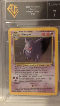 1999 Gengar Holo 5/62 Fossil Set Unlimited Rare Pokemon UGC 7 - Image 1