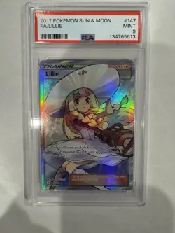 PSA 9 LILLIE Full Art 147/149 Sun & Moon Base Set 2017 Pokemon Trainer English - Image 1