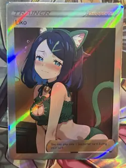 Pokemon Liko Anime Waifu Custom DIY Trainer Art Sexy Pokemon card - Image 1