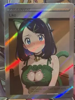 Pokemon Liko Anime Waifu Custom DIY Trainer Art Sexy Pokemon card - Image 1