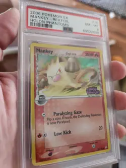 Mankey Delta Species Reverse Holo STAMPED 70/110 EX Holon Phantom PSA 8 Pokemon - Image 1