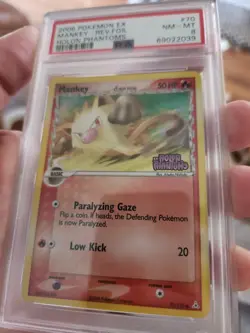 Mankey Delta Species Reverse Holo STAMPED 70/110 EX Holon Phantom PSA 8 Pokemon - Image 2