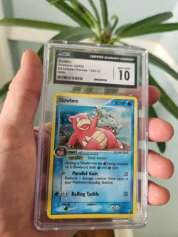 (POP 21) CGC 10 GEM MINT Pokemon Slowbro EX Unseen Forces Holo Rare 13/115 2005 - Image 1