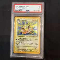 1999 Pokemon Jungle **No Symbol** #4 Jolteon-Holo PSA - Image 1