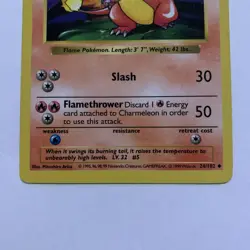 Pokemon TCG Charmeleon Base Set 24/102 Regular Shadowless Uncommon - Image 3