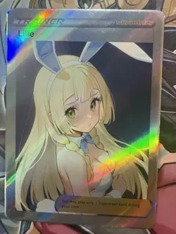 Pokemon lillie Anime Waifu Custom DIY Trainer Art Pokemon card - Image 1