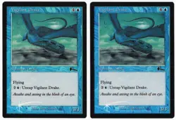 Vigilant Drake x2 2x 1999 Urza's Legacy FOIL Blue Common Creature MTG NM AZ1 - Image 1
