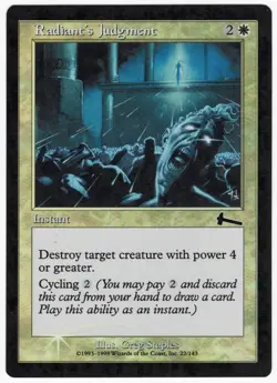 Radiant's Judgment 1999 Urza's Legacy FOIL White Common Instant MTG LP AZ1 - Image 1