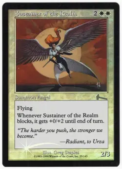 Sustainer of the Realm 1999 Urza's Legacy SHIFTED FOIL MISPRINT White MTG NM AZ1 - Image 1