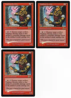 Viashino Heretic x3 3x 1999 Urza's Legacy FOIL Red Uncommon Creature MTG NM AZ1 - Image 1