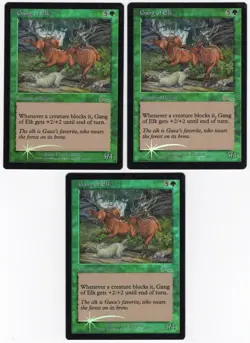 Gang of Elk x3 3x 1999 Urza's Legacy FOIL Green Uncommon Creature MTG NM AZ1 - Image 1