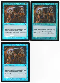 Telepathic Spies x3 3x 1999 Urza's Legacy FOIL Blue Common Creature MTG NM AZ1 - Image 1
