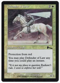Defender of Law 1999 Urza's Legacy FOIL White Common Creature MTG NM AZ1 - Image 1