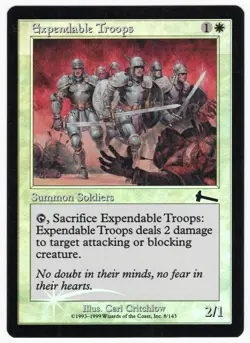 Expendable Troops 1999 Urza's Legacy SHIFTED FOIL MISPRINT Creature MTG NM AZ2 - Image 1