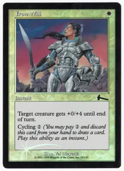 Iron Will 1999 Urza's Legacy FOIL White Common Instant MTG SP - NM AZ1 - Image 1