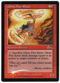 Ghitu Fire-Eater 1999 Urza's Legacy SHIFTED FOIL MISPRINT Red Creature MTG NM A2 - Image 1
