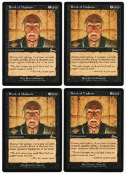 Brink of Madness x4 4x 1999 Urza's Legacy PLAYSET Black Enchantment MTG NM AZ1 - Image 1