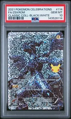 Zekrom PSA 10 Celebrations Classic Collection Pokemon Card 114/114 Holo 2021 - Image 1