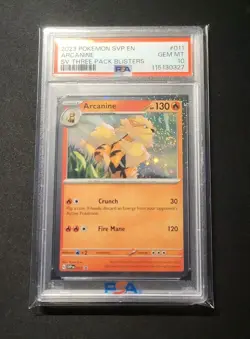 PSA 10 Arcanine Black Star Promo #011 Pokemon SVP EN-SV 2023 Cosmos Holo - Image 3