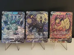 9x Lot Eeveelution Eevee CUSTOM Stained Glass Holo Van Gogh Shiny Sparkle Cards - Image 3