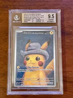 Pokemon card Pikachu with Grey Felt Hat Van Gogh Full Art Promo SVP 085 BGS 9.5 - Image 1