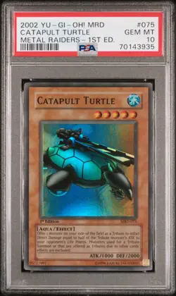 2002 YU-GI-OH! MRD-METAL RAIDERS 1ST ED #075 CATAPULT TURTLE PSA 10 - Image 1