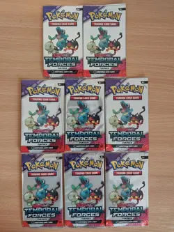 8x Pokemon Trading Card Game Scarlet And Violet Temporal Forces Fun Packs!! - Image 1