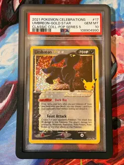 Umbreon Gold Star Pokemon 17/17 PSA 10 Celebrations: Classic Collection Guard - Image 1