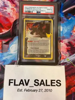 Umbreon Gold Star Pokemon 17/17 PSA 10 Celebrations: Classic Collection Guard - Image 3