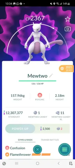 Pokemon Go Legendary Mewtwo ( Normal ) - Image 1