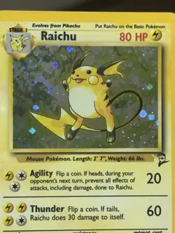 2000 Pokemon TCG Raichu Holo Rare WoTC Base Set 2 #16/130 Lightly Played - Image 4