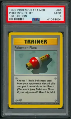 Pokemon 1st Edition Base Set Pokemon Flute 86/102 PSA 9 - Image 1