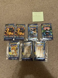 XY Evolutions Booster Pack Art Set (7 packs) - Pokemon TCG 2016 - Factory Sealed - Image 1