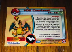 Pokemon TV Animation #06 Charizard Series 1 2000 Topps Blue Logo 1st Edition - Image 2