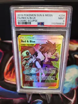 2019 Pokemon Cosmic Eclipse - Red & Blue FA Full Art #234 - PSA 9 - Image 1